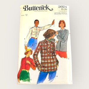 Vintage Butterick Sewing Pattern 5024 Misses Blouse Size 12
